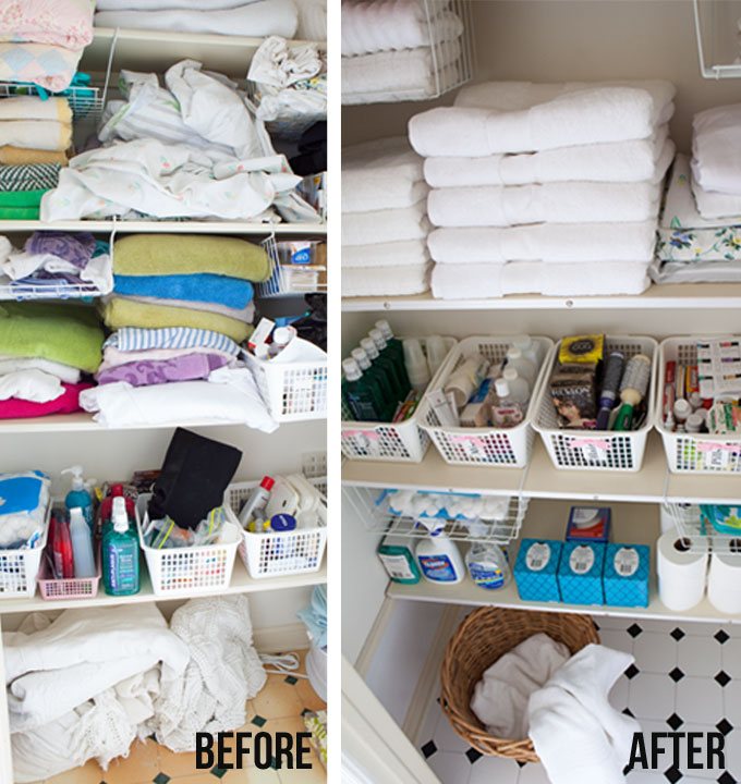 How to Paint a Vinyl Floor + Linen Closet