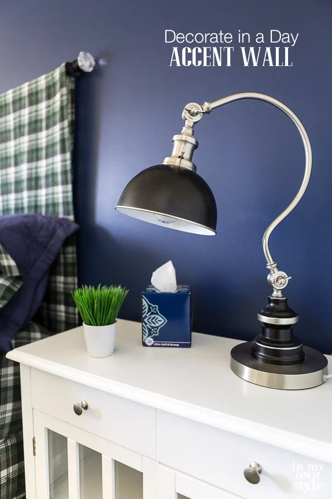 Budget decorating idea. Want to create impact in a room on a budget? How to paint-a bold color accent wall in an afternoon.