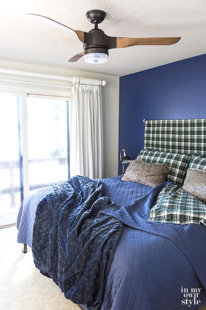 Before and After Room Makeover. Navy-blue-accent-wall-in-bedroom
