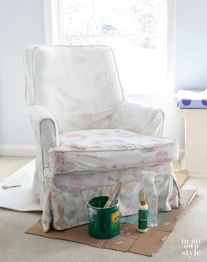 Painted upholstered chair makeover