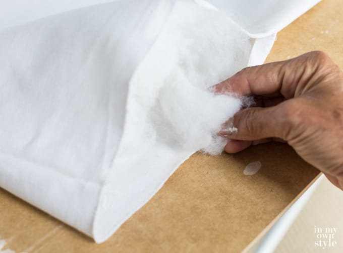How to stuff a pillow cover with batting