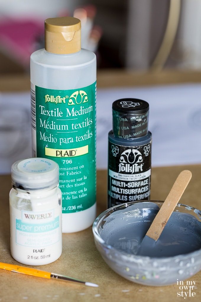 How to Personalize a Pillow, Dishtowel and More with paint.