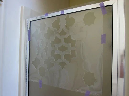 How to stencil a shower door