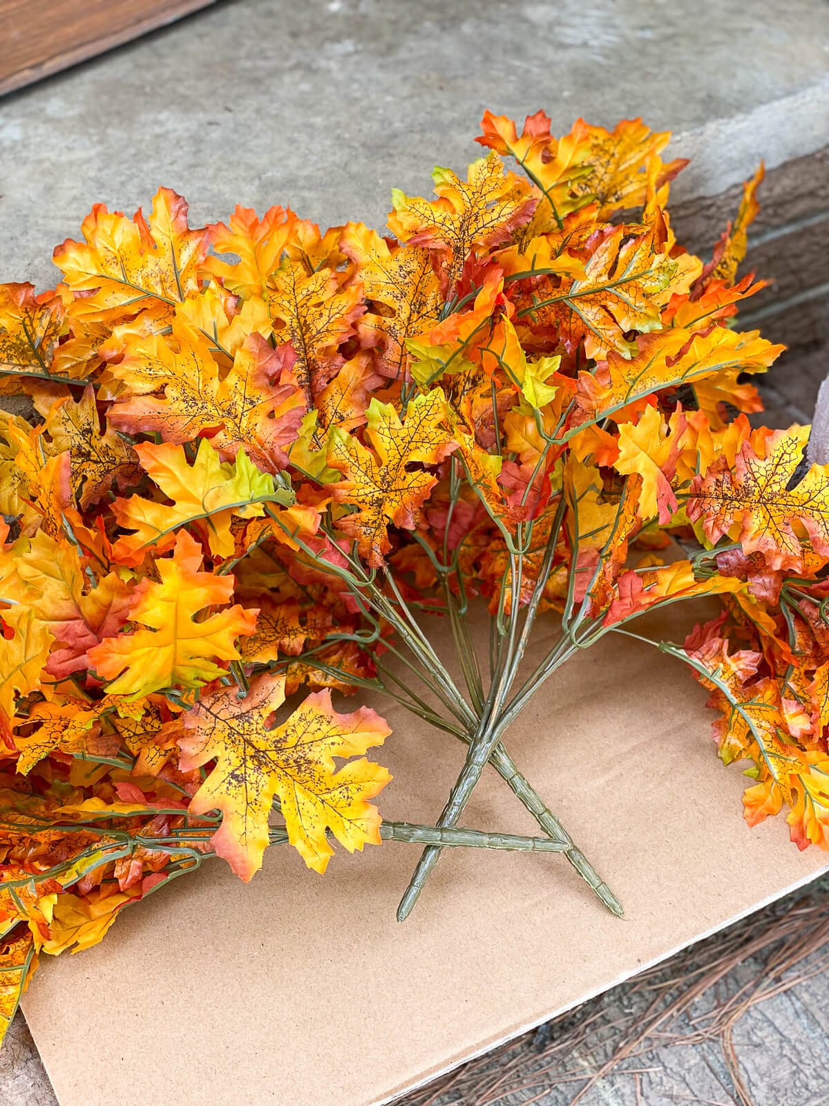 How to Style the Same Faux Fall Leaf Branch 3 Different Ways