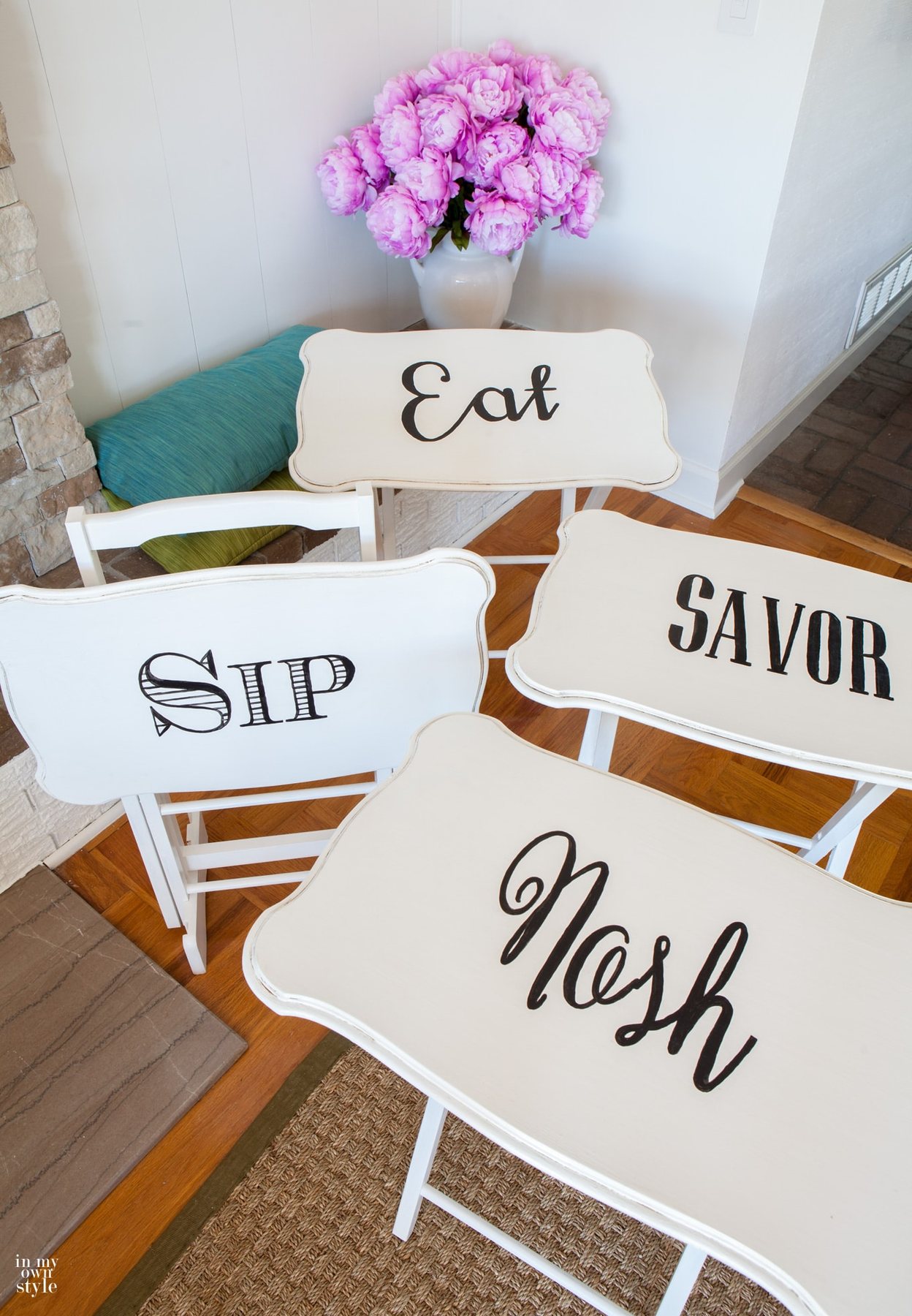 How to makeover furniture with typography image transfers.