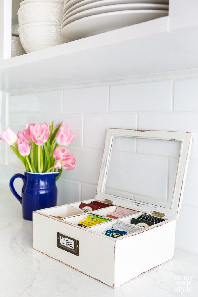 A thrift store box transformed with leftover chalk paint
