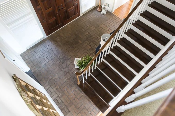 How I Whitewashed a Brick Floor for $14