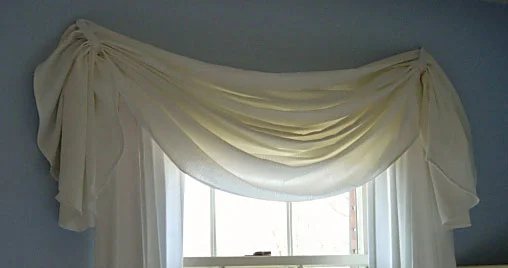 DIY Tablecloth window valance