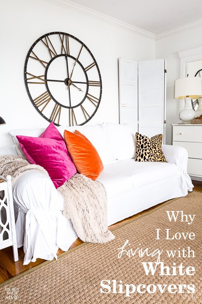 How to happily live with and clean white slipcovers on your sofa and chairs.
