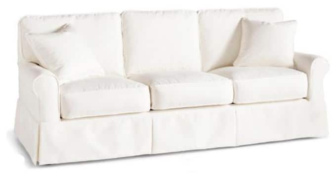 White Slipcovered sofa from Grandin Road