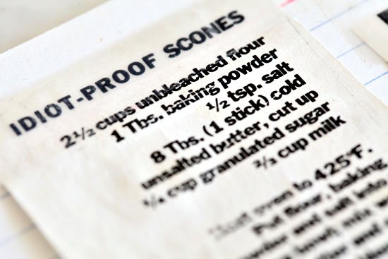 Idiot Proof Scone Recipe from Glamour Magazine Circa 1984