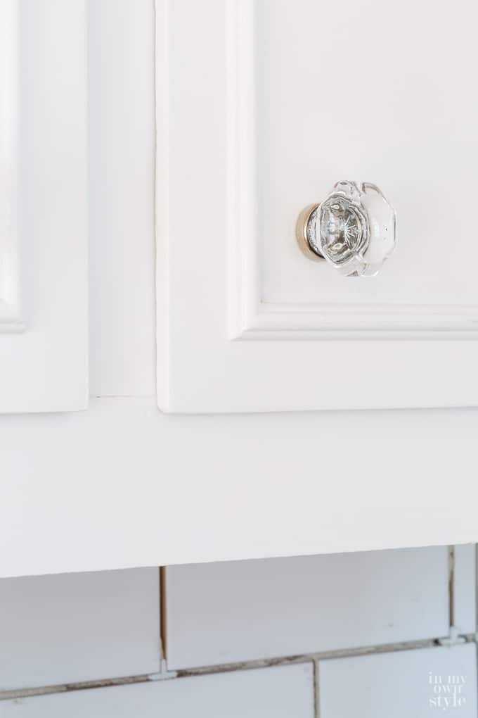 cut glass cabinet knobs with chrome accent