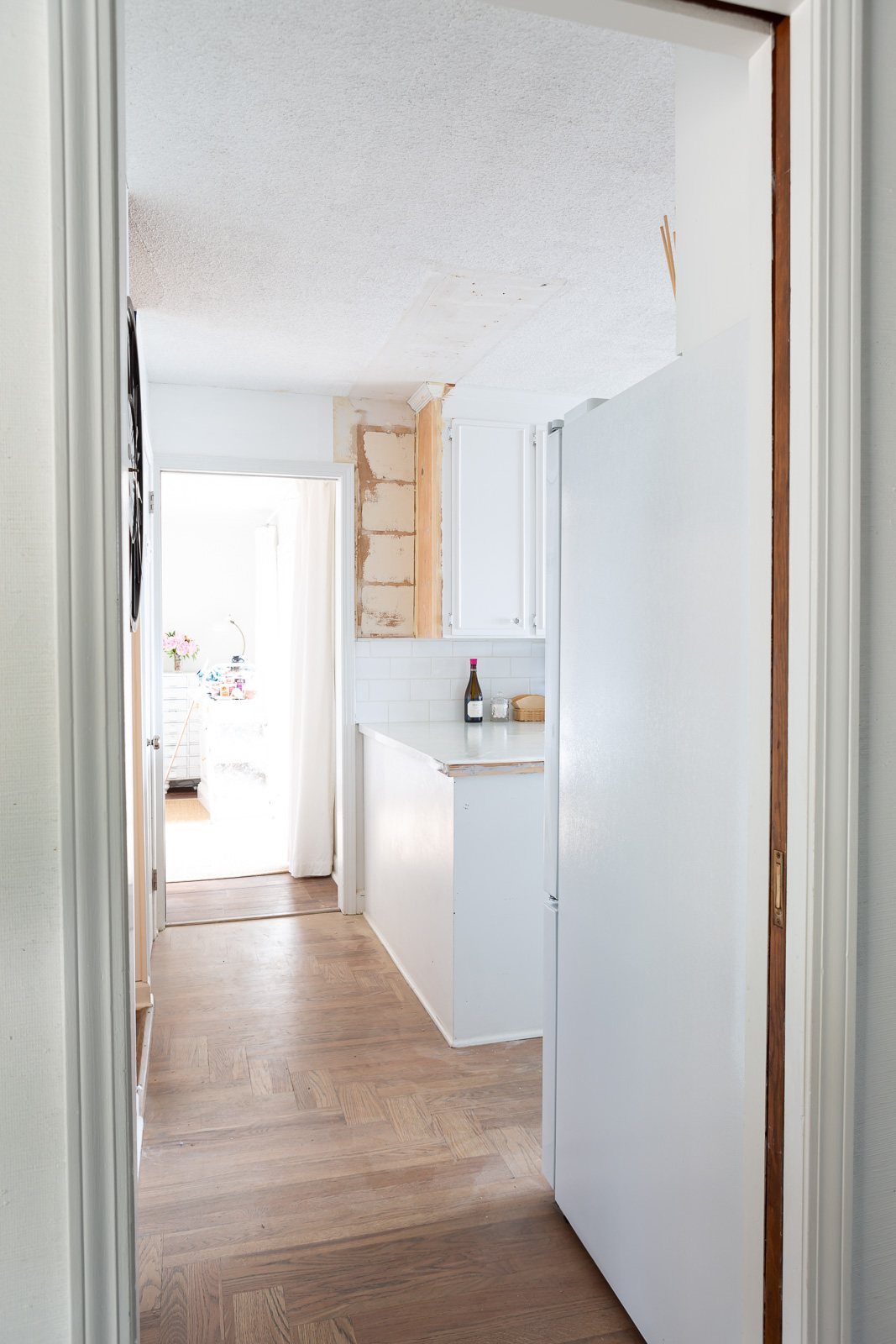 kitchen with pocket doors hidden