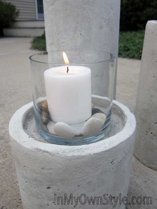 how to make a Restoration Hardware outdoor fire column knock-off. DIY lighting ideas that don't require and electrician.