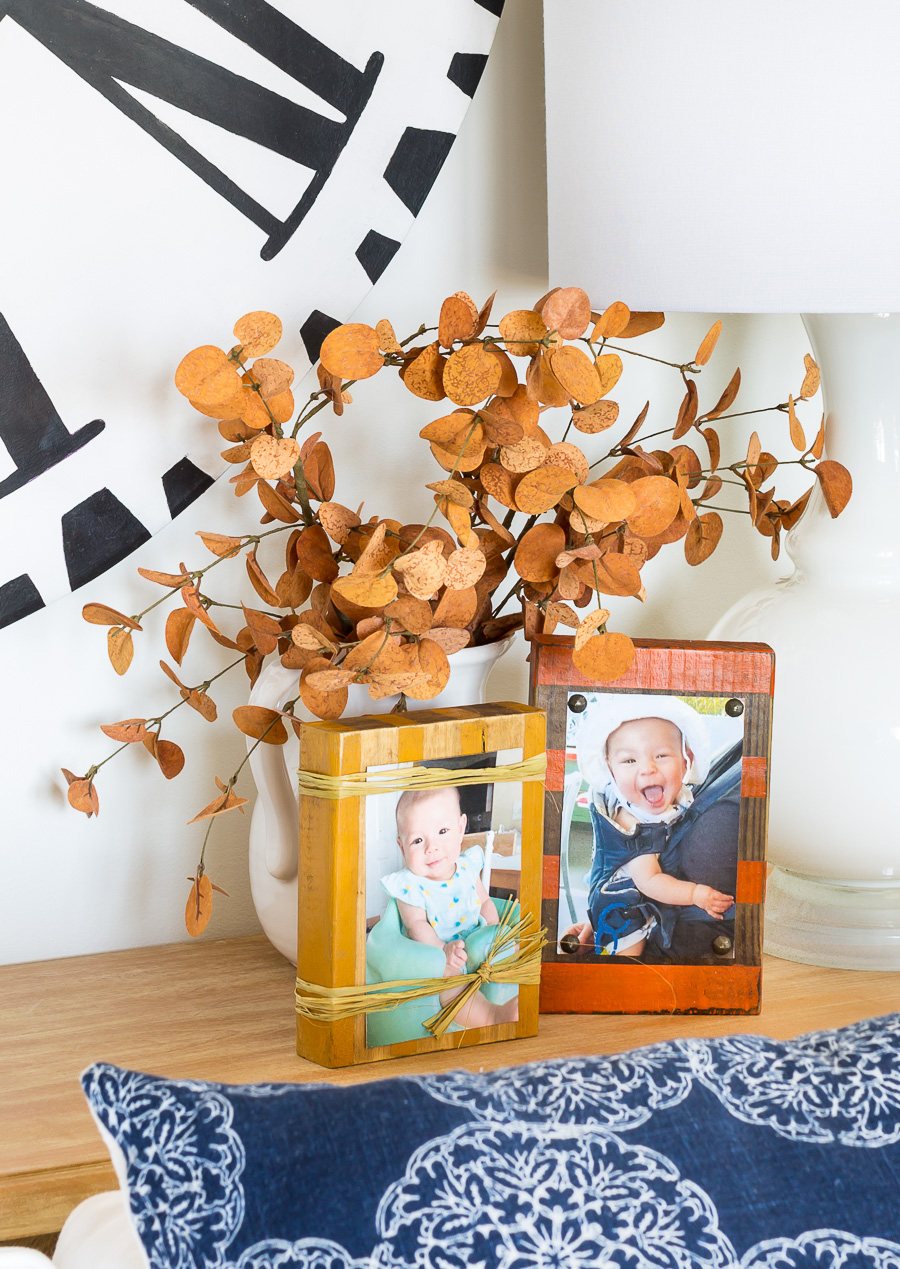 Make a Fall Inspired Simple Wood Block Photo Frame