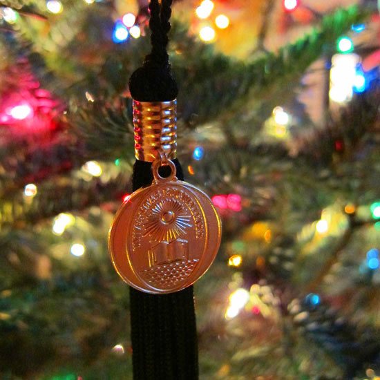 Christmas Tree Decorating Graduation Tassel Ornament