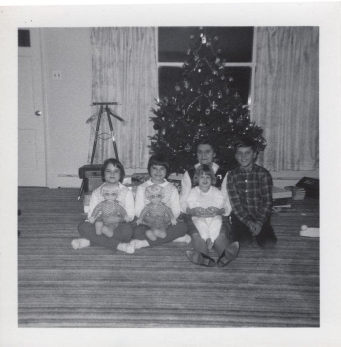 Family at Christmas in the 1970's
