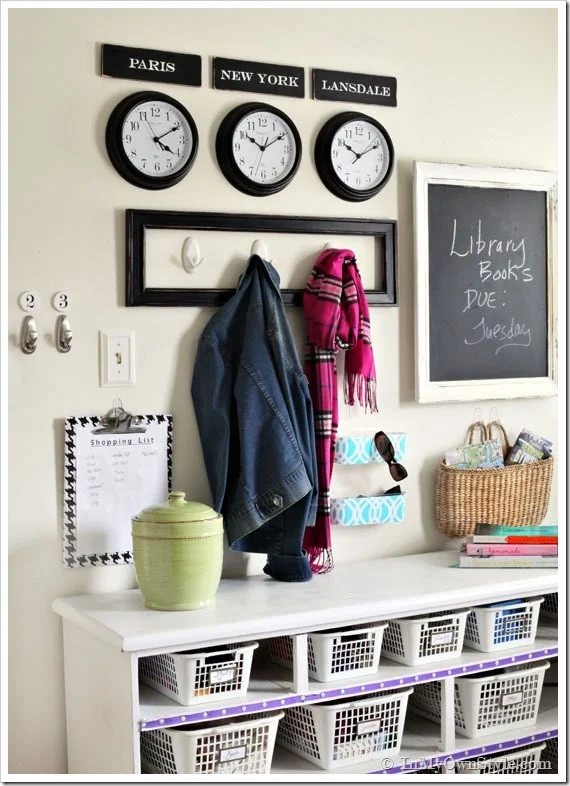 Mudroom Decorating with Command Brand Hooks