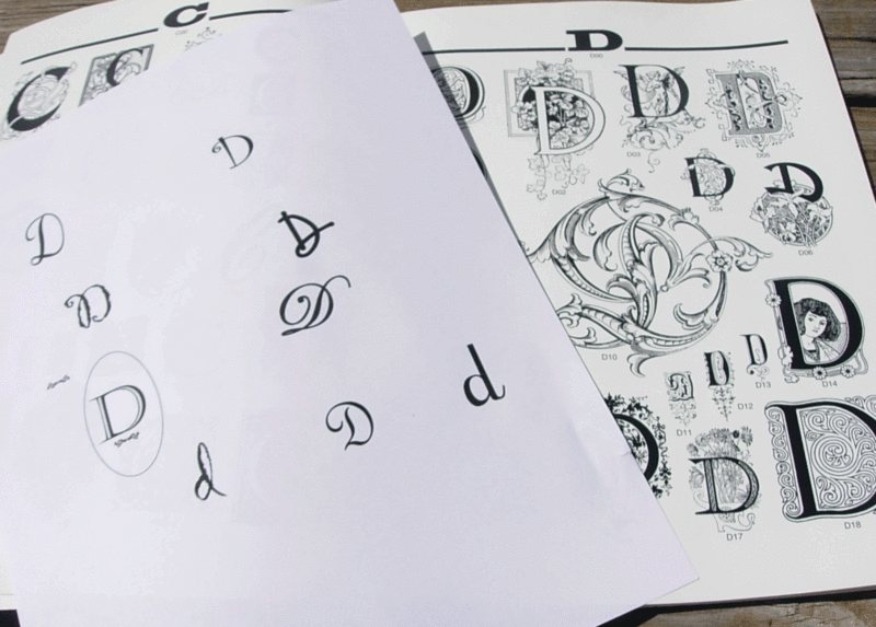 Printed monogram book to use to create jewelry