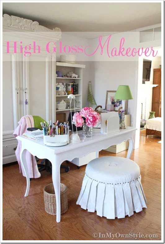 High Gloss Paint Makeover for My Office Desk