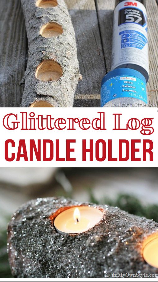 How to make a glittered log candle holder for your holiday table settings | Oducu