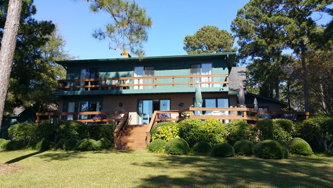 lake side view of house
