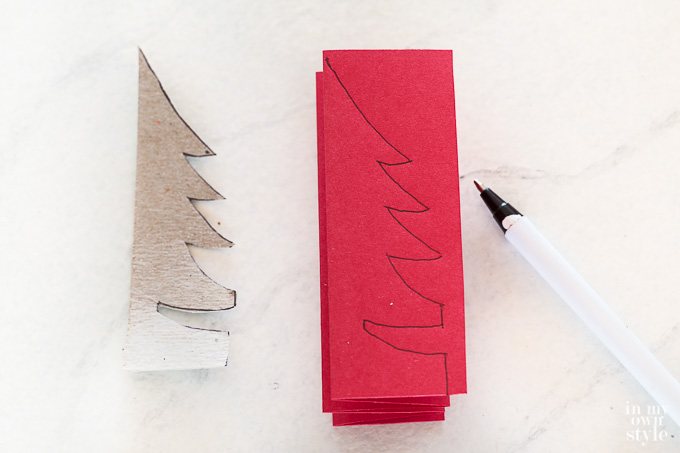 Christmas tree napkin ring wrapper template