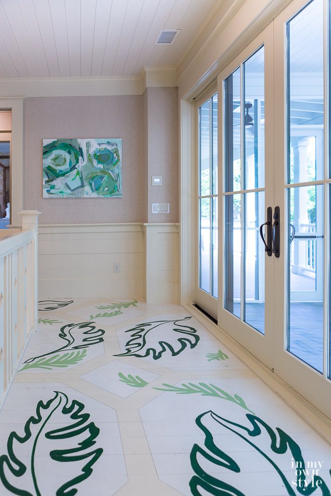 Painted leaves on floor in Southern Living Idea House 2017