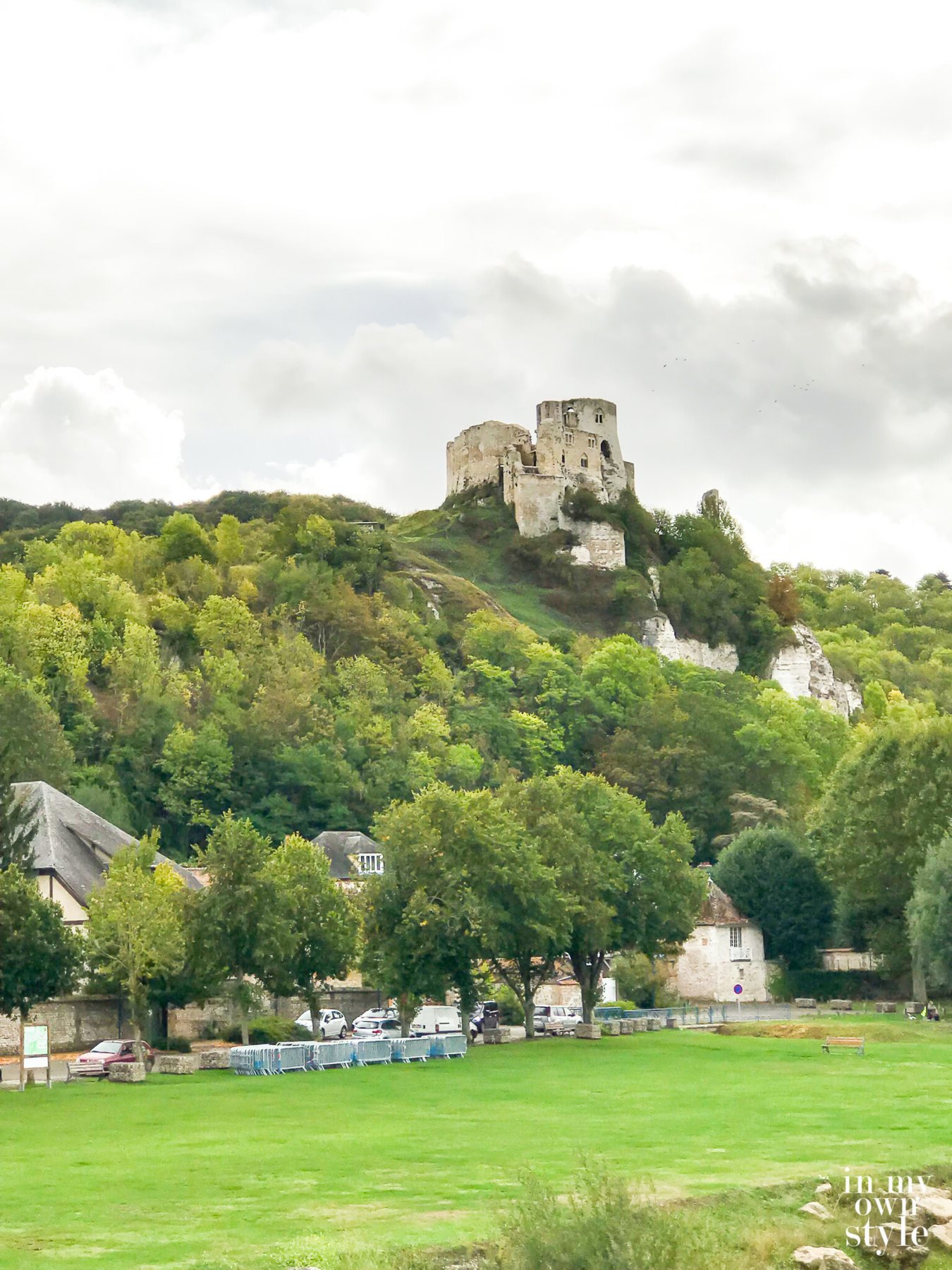 The most scenic castle ruins on the Seine River valley in Les Andelys France