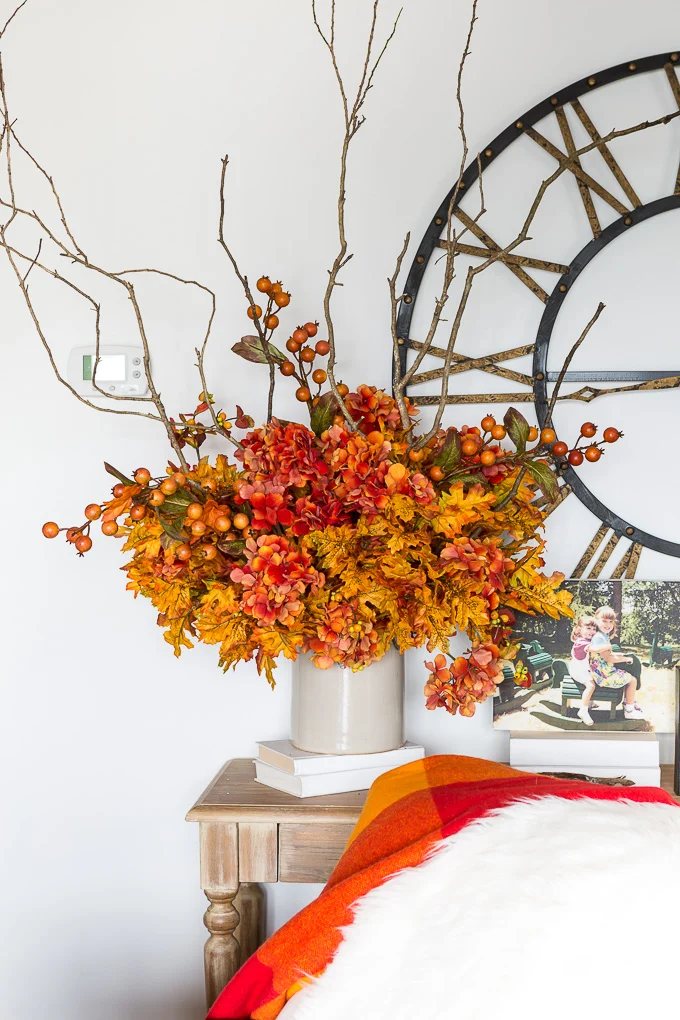 How to arrange fall flowers when you have no flower arranging skills.