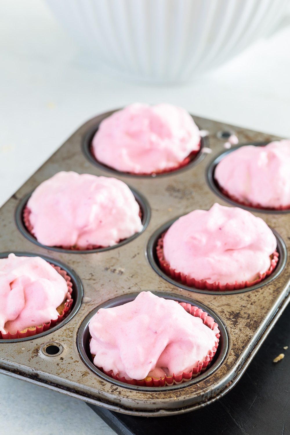 Whipped pie filling piled high into cupcake tins make an easy to eat frozen dessert.