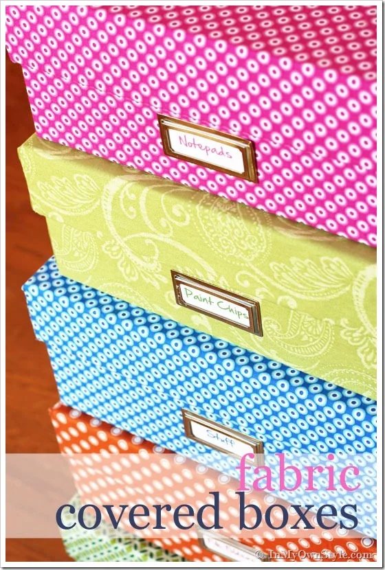One Yard Décor: Fabric Covered Boxes