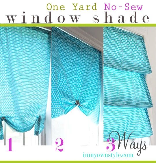 One Yard, No Sew Window Treatment –3 Ways