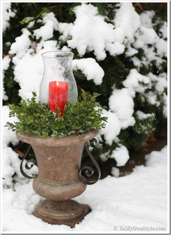 Outdoor-Christmas-Candle Planter-