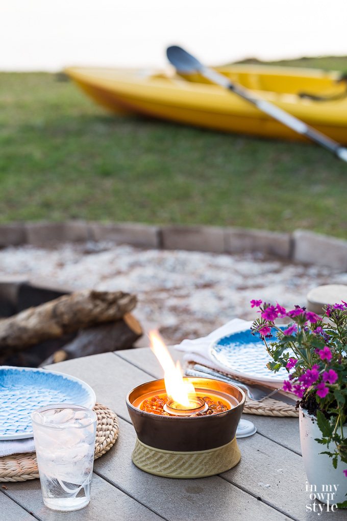 Clean Burn Tabletop Firepiece In Bronze Ceramic