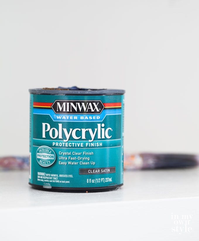 Water based sealer I used to seal each painted shelf