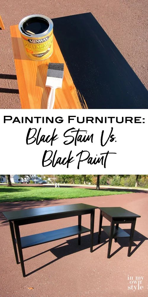 Image graphic showing one step in the process and on the bottom the finished tables.