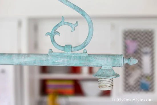 Paintng-a-chandelier to age it