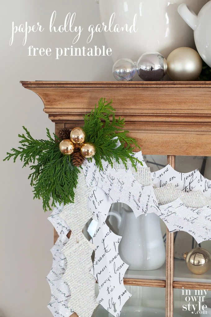 Christmas Paper Garland – Holly Leaves