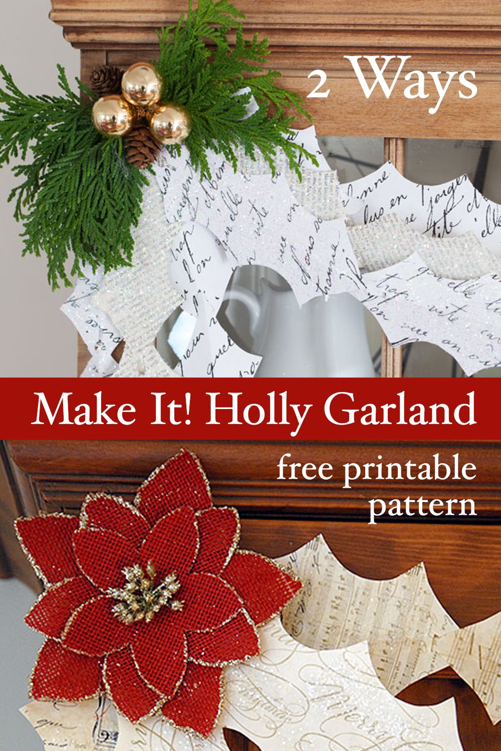 2 ways to make a paper garland to decorate a home for Christmas.