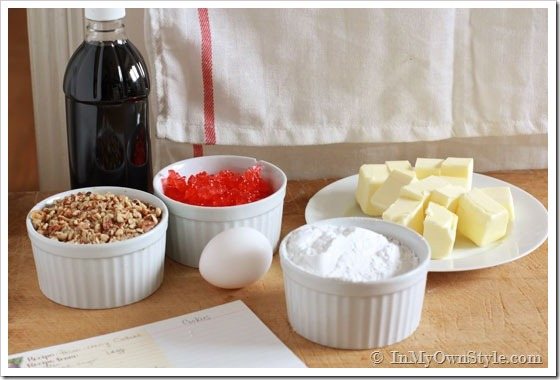Ingredients-for-Pecan Cherry Dunking Cookies