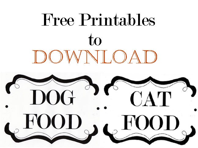 Free Printables-dog and cat food labels to-Download
