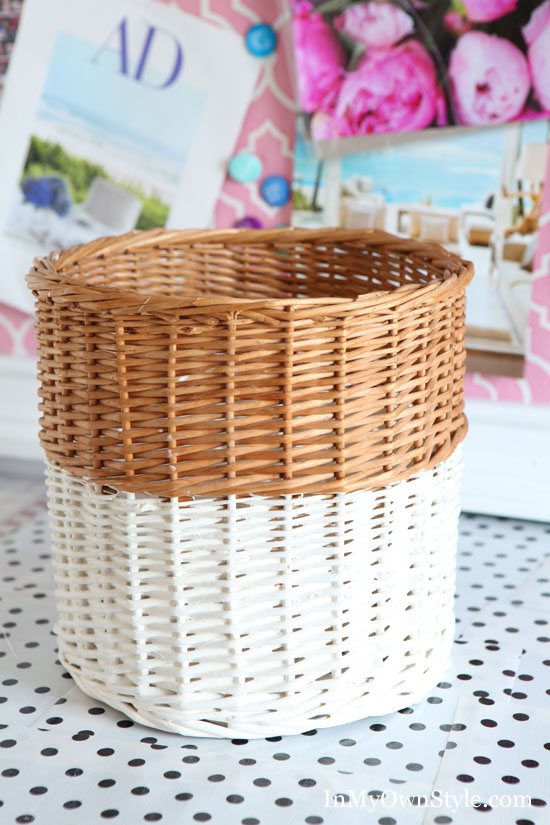 Waste-can-ideas-for-powder-rooms-How-to-dip-paint-a-basket