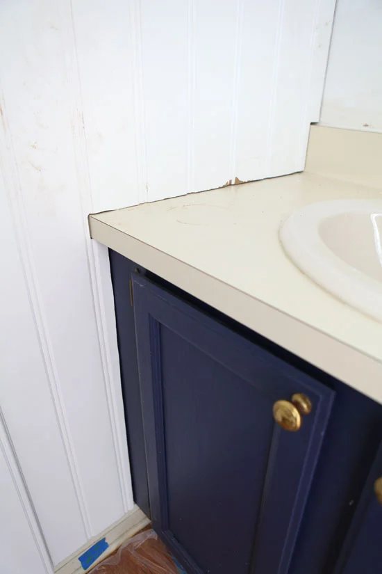 How-to-cut-bead-board-around-a-cabinet-and-countertop