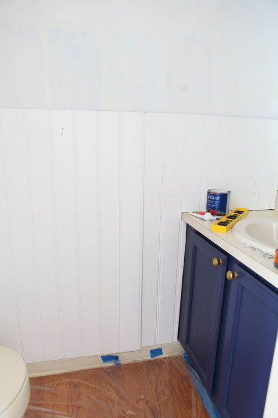 How to install bead board wall panels and a picture ledge to a wall
