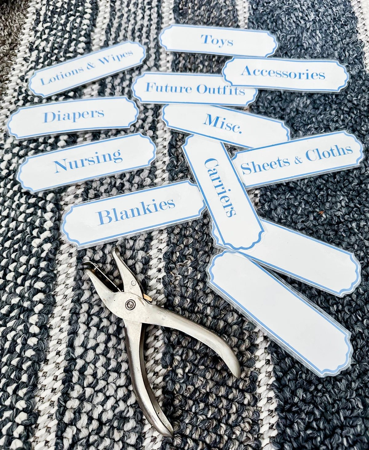 Baby Nursery Labels for Storage Baskets