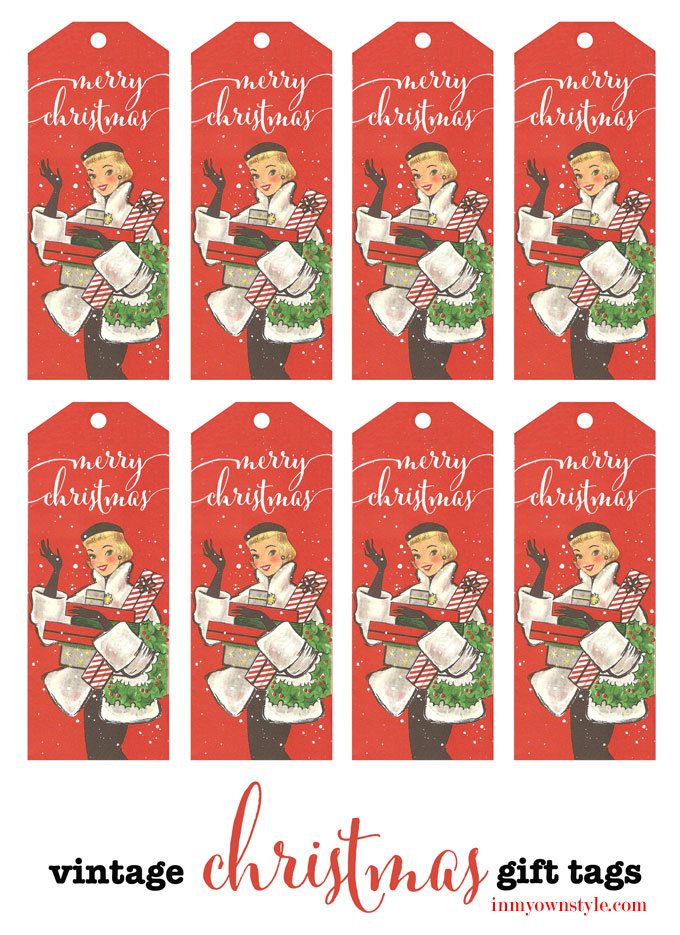 Free printable vintage Christmas gift tags to download. | Oducu