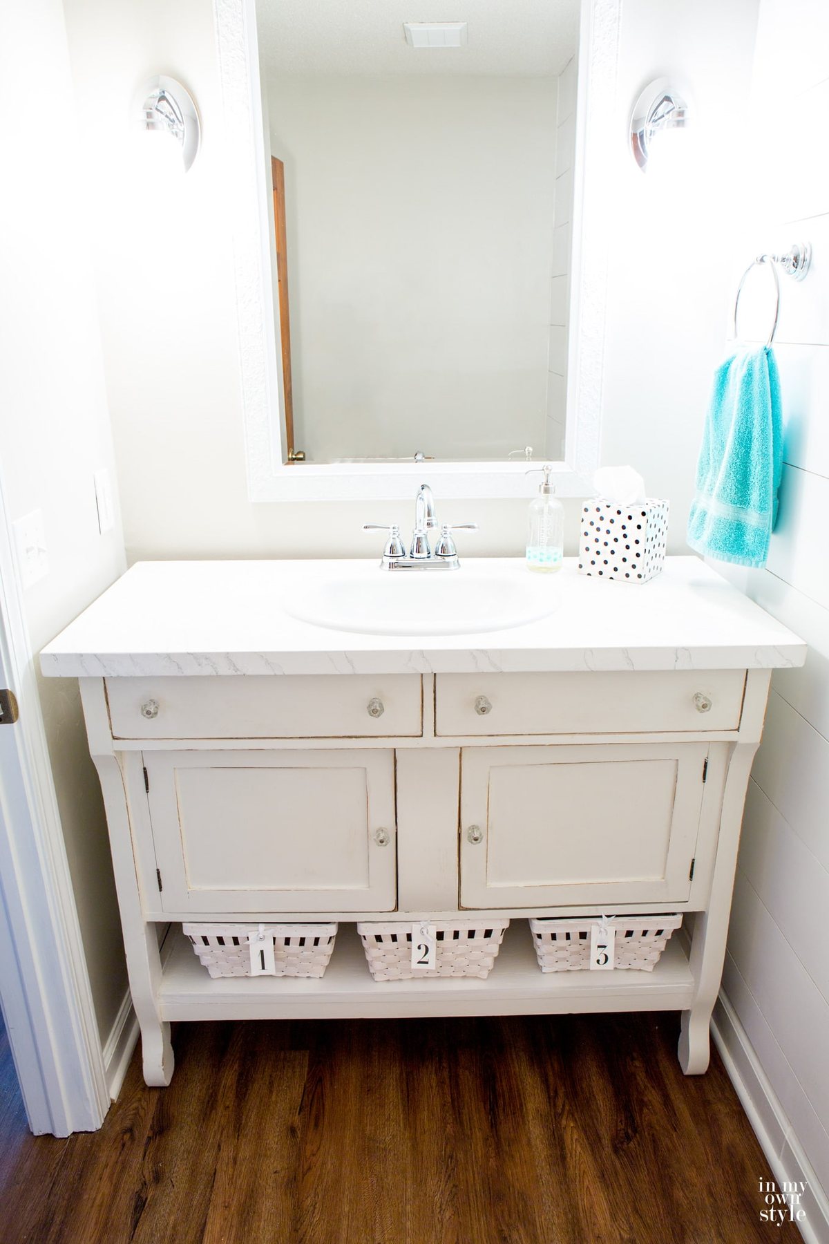 Repurposed Furniture Idea for a bathroom