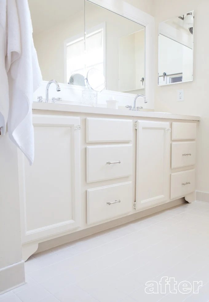 Affordable way to make bathroom cabinet feet