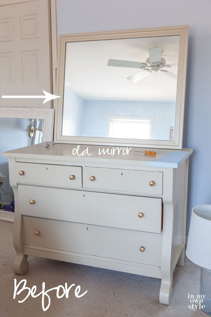 Furniture makeover using mirrors
